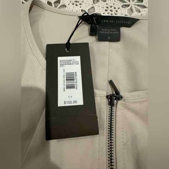 A/X Armani Exchange Dresses | Armani Exchange Zip Front NWT 6  #851125 - Picture 7 of 12